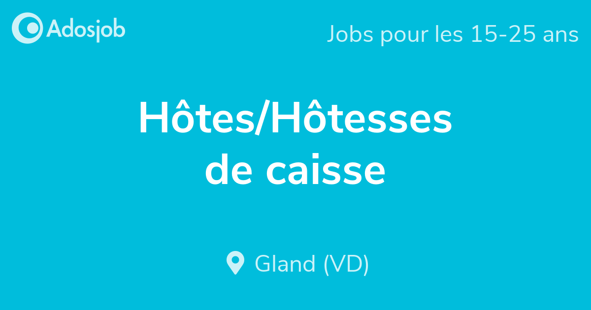 Hôtes/Hôtesses de caisse